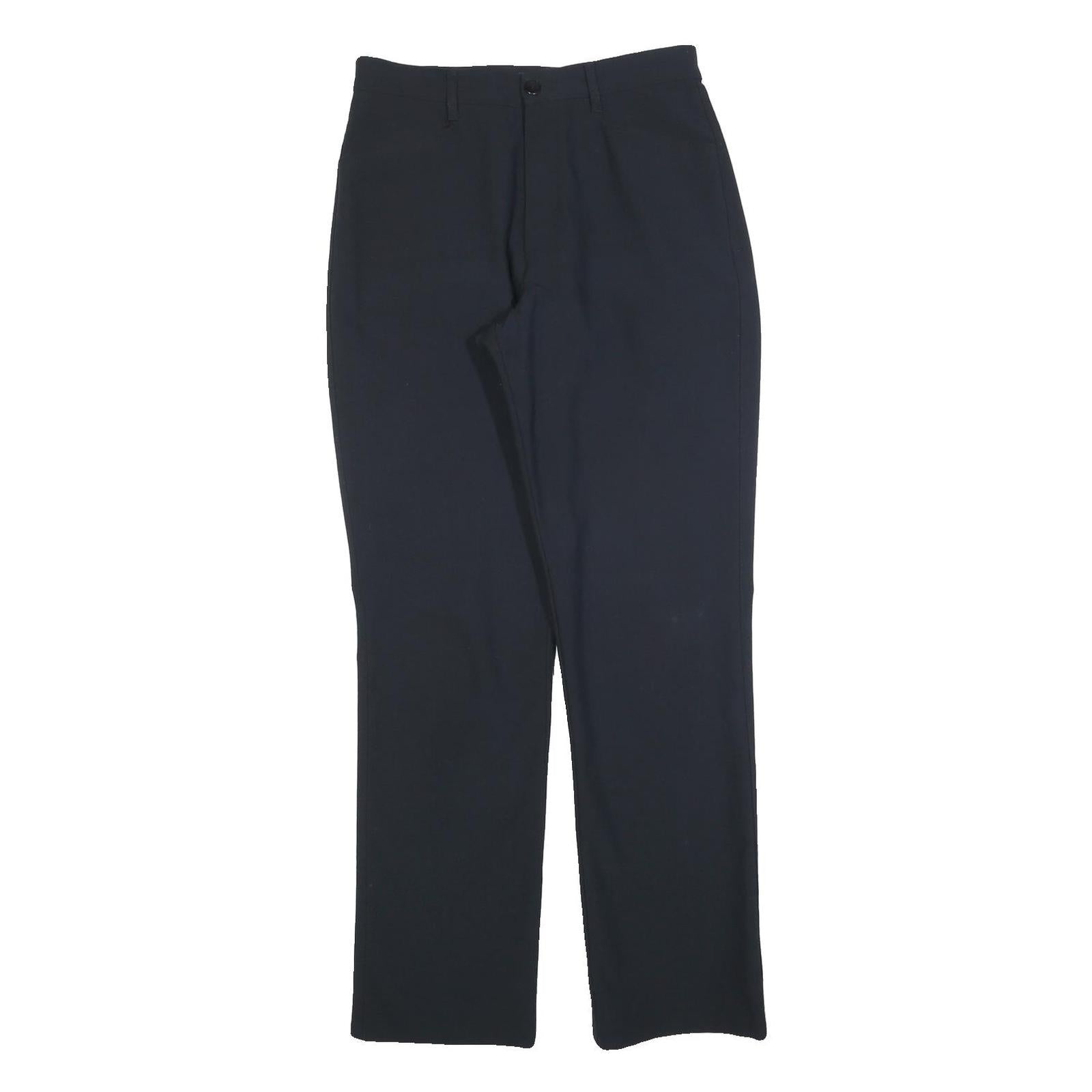 TWEANS Womens Polyester Blend Black Regular Fit Straight Leg Trousers W28 L32