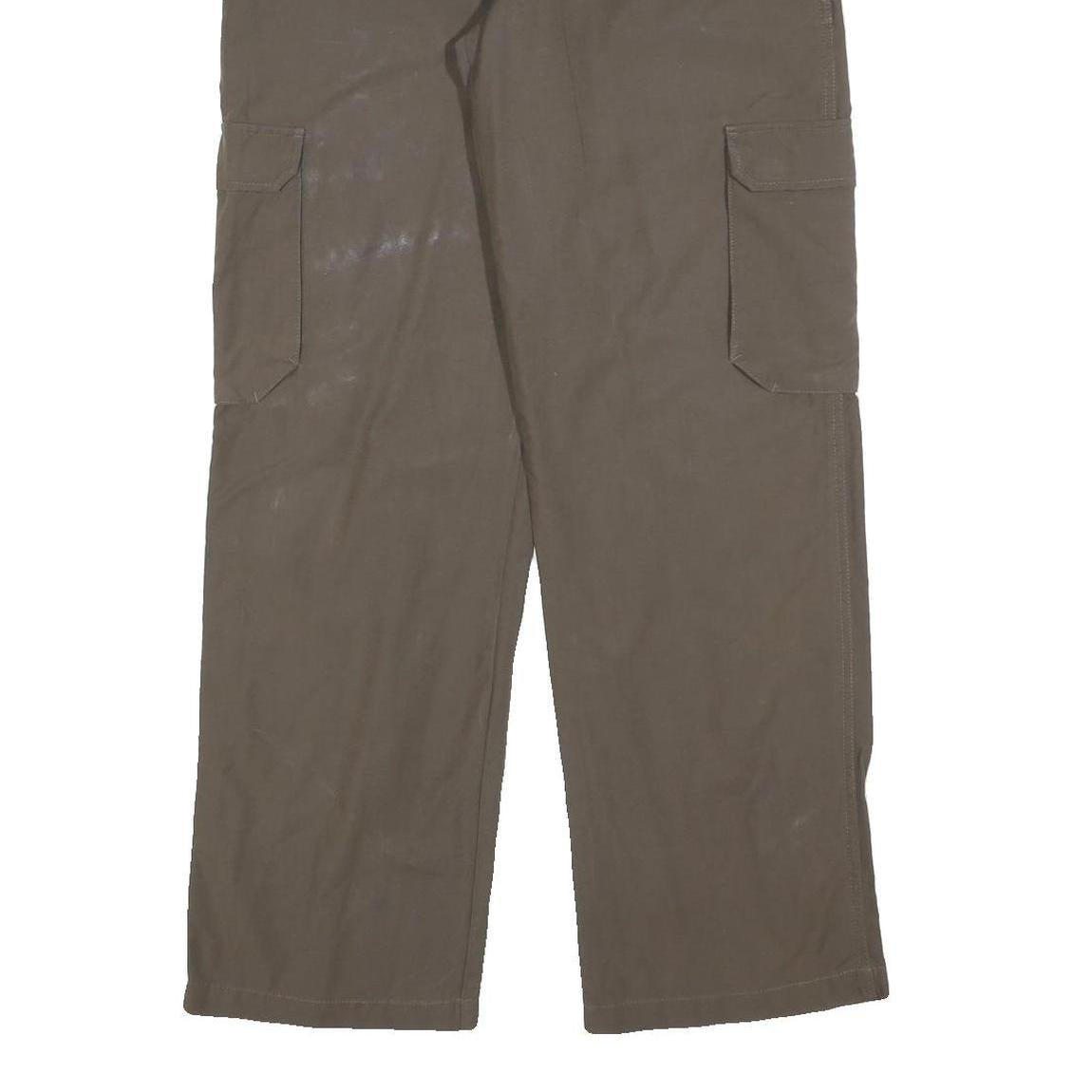 SWITCHER Mens Cotton Blend Regular Cargo Trousers Brown W30 L30 Casual Everyday