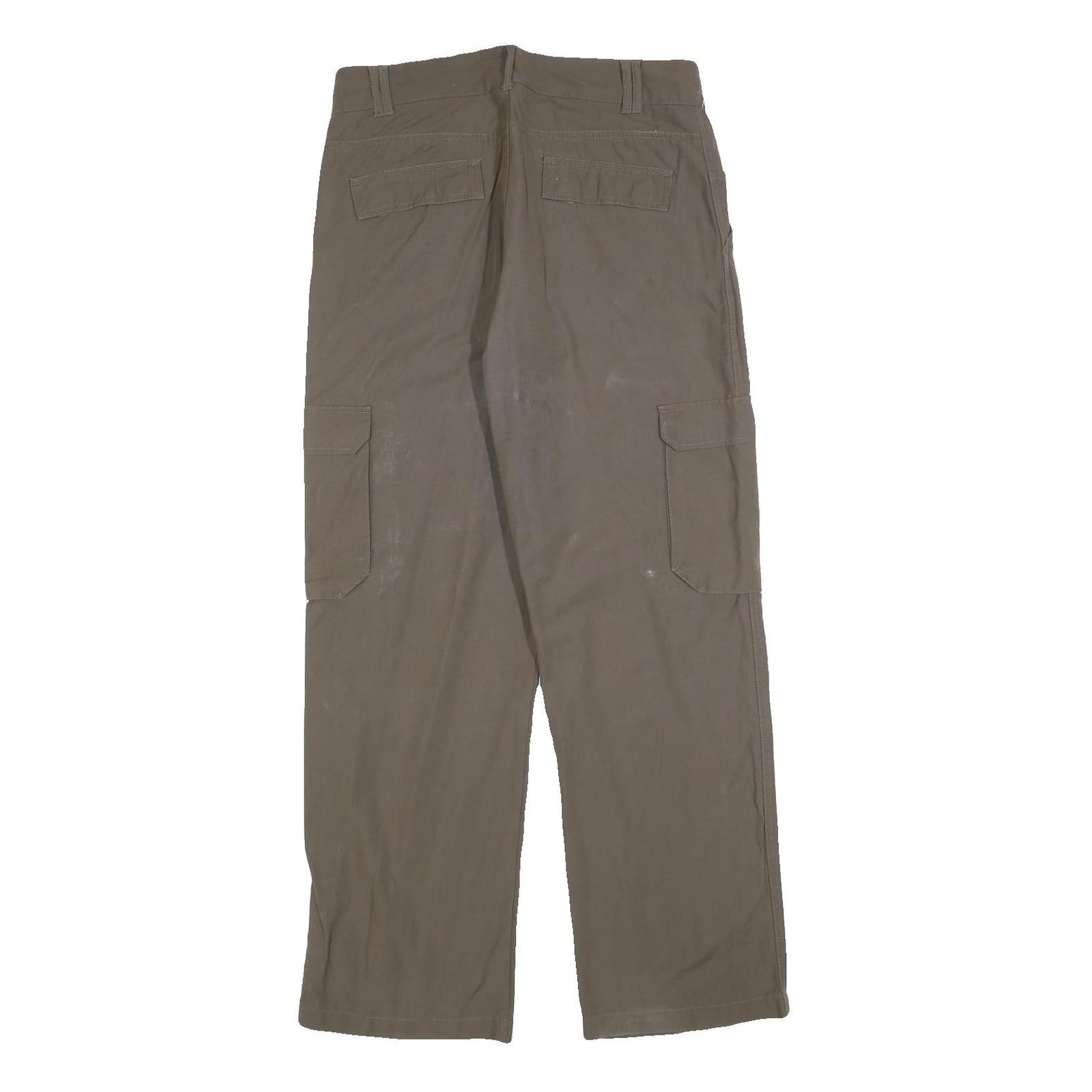 SWITCHER Mens Cotton Blend Regular Cargo Trousers Brown W30 L30 Casual Everyday