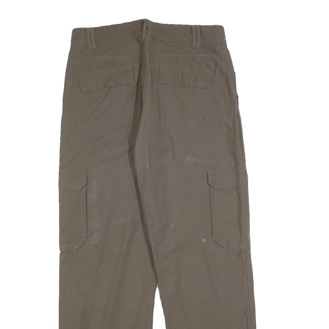 SWITCHER Mens Cotton Blend Regular Cargo Trousers Brown W30 L30 Casual Everyday
