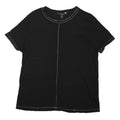 NEXT Womens Black T-Shirt UK 14 Short Sleeve Crew Neck Plain Cotton Blend