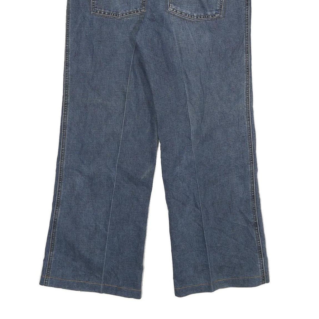 AOSIGE Mens Jeans Blue Regular Bootcut Denim Medium W30 L27 Zip Cotton Blend