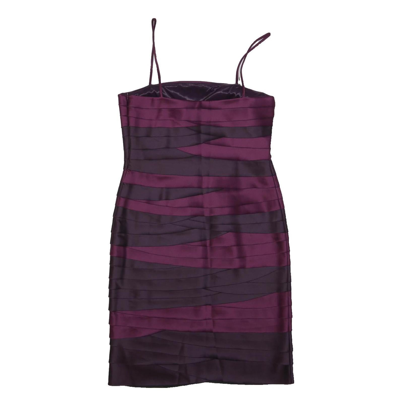 PHASE EIGHT Womens Purple & Plum Stripe Spaghetti Strap Bodycon Polyester Blend