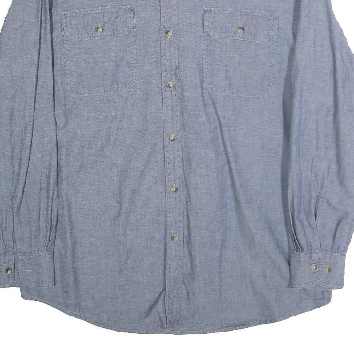 WRANGLER Mens Blue Cotton Shirt L Long Sleeve Casual Button Pocket