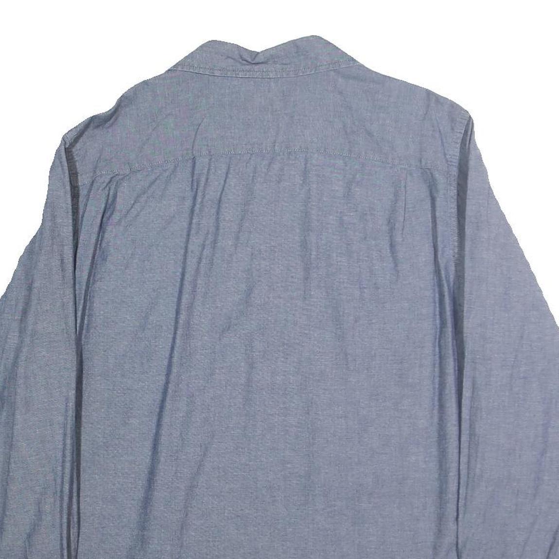 WRANGLER Mens Blue Cotton Shirt L Long Sleeve Casual Button Pocket