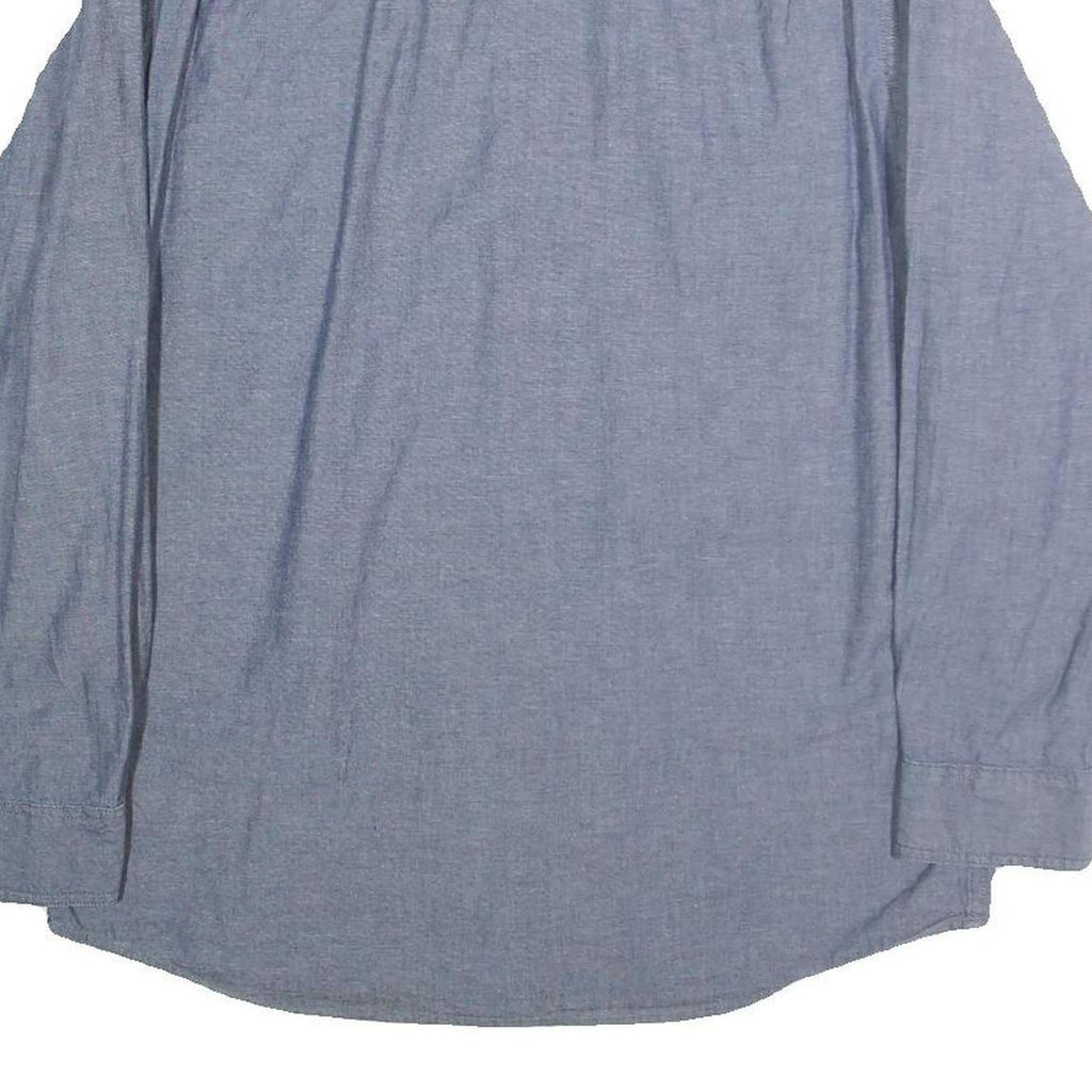 WRANGLER Mens Blue Cotton Shirt L Long Sleeve Casual Button Pocket