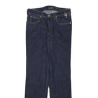 ARMANI JEANS Womens Jeans Blue Regular Straight Denim Dark W27 L29 Zip Cotton