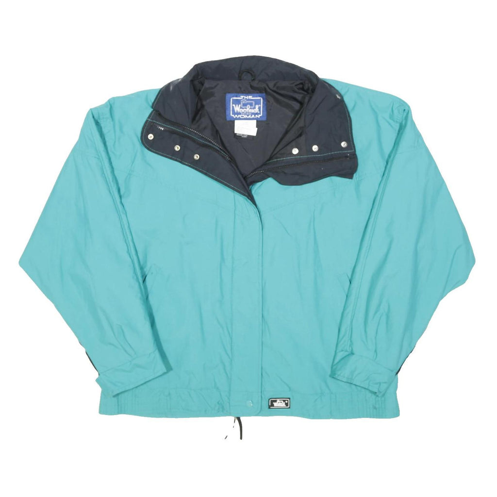 WOOLRICH Womens Blue Nylon Button Jacket L Outdoor Comfortable Lightweight