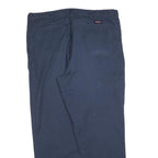 DICKIES Mens Cotton Blend Navy Regular Straight Trousers W40 L32 Workwear Zip