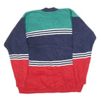LIZ SPORT Womens Blue & Green & Red Patterned V-Neck Basic Knit Jumper S Cotton