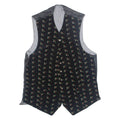 Womens Blazer Waistcoat Black 90s Floral S