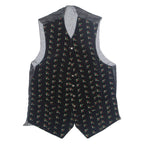 Womens Blazer Waistcoat Black 90s Floral S