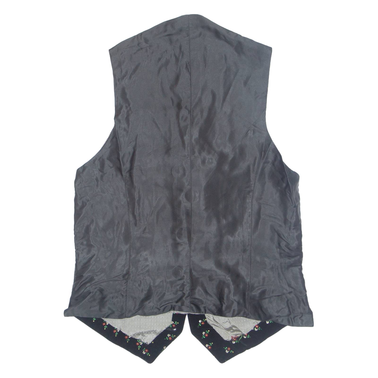 Womens Blazer Waistcoat Black 90s Floral S