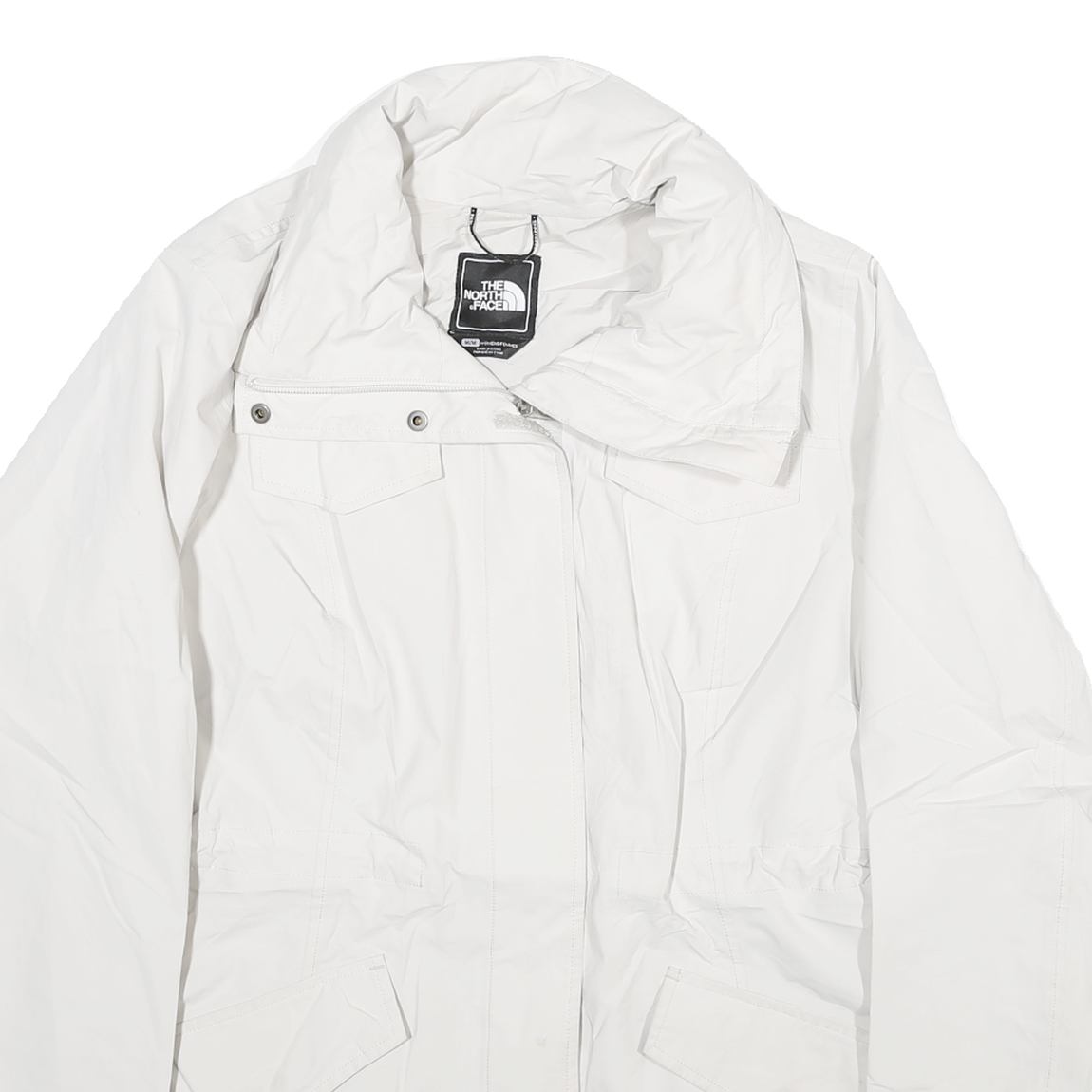 THE NORTH FACE Womens White Jacket M Polyester Blend Plain Zip Outdoor Hydent