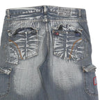 Mens Blue Casual Cargo Cotton Blend Shorts L W36 Pocket Detailing