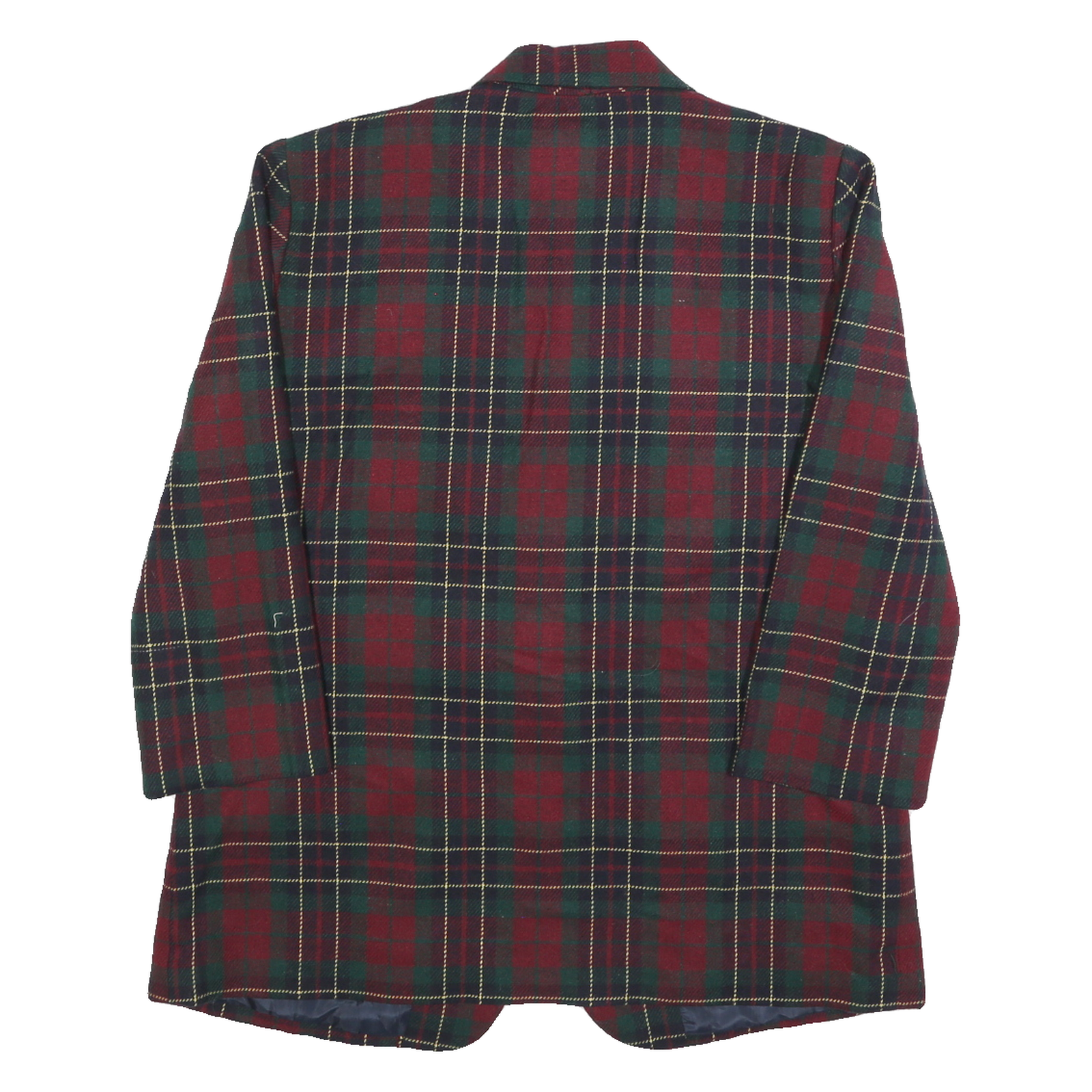 SAG HARBOR Womens Red & Green Checked Wool Blend Classic Jacket L Button Closure