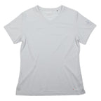 MAMMUT Mens White Polyester Modern T-Shirt M Short Sleeve V-Neck Lightweight