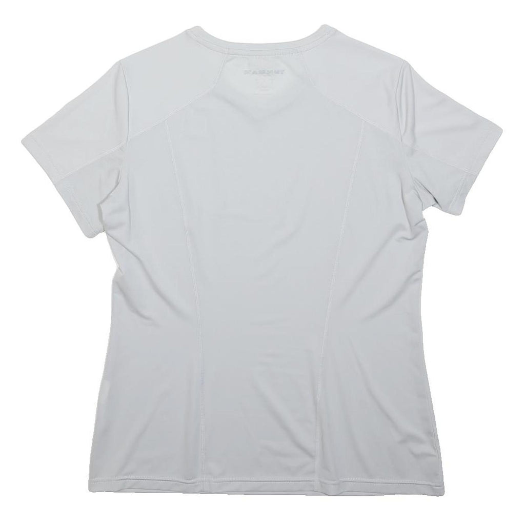 MAMMUT Mens White Polyester Modern T-Shirt M Short Sleeve V-Neck Lightweight