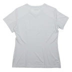 MAMMUT Mens White Polyester Modern T-Shirt M Short Sleeve V-Neck Lightweight