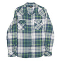 DIESEL Mens Blue Green Plaid Shirt L Cotton Long Sleeve Casual Button Fastening