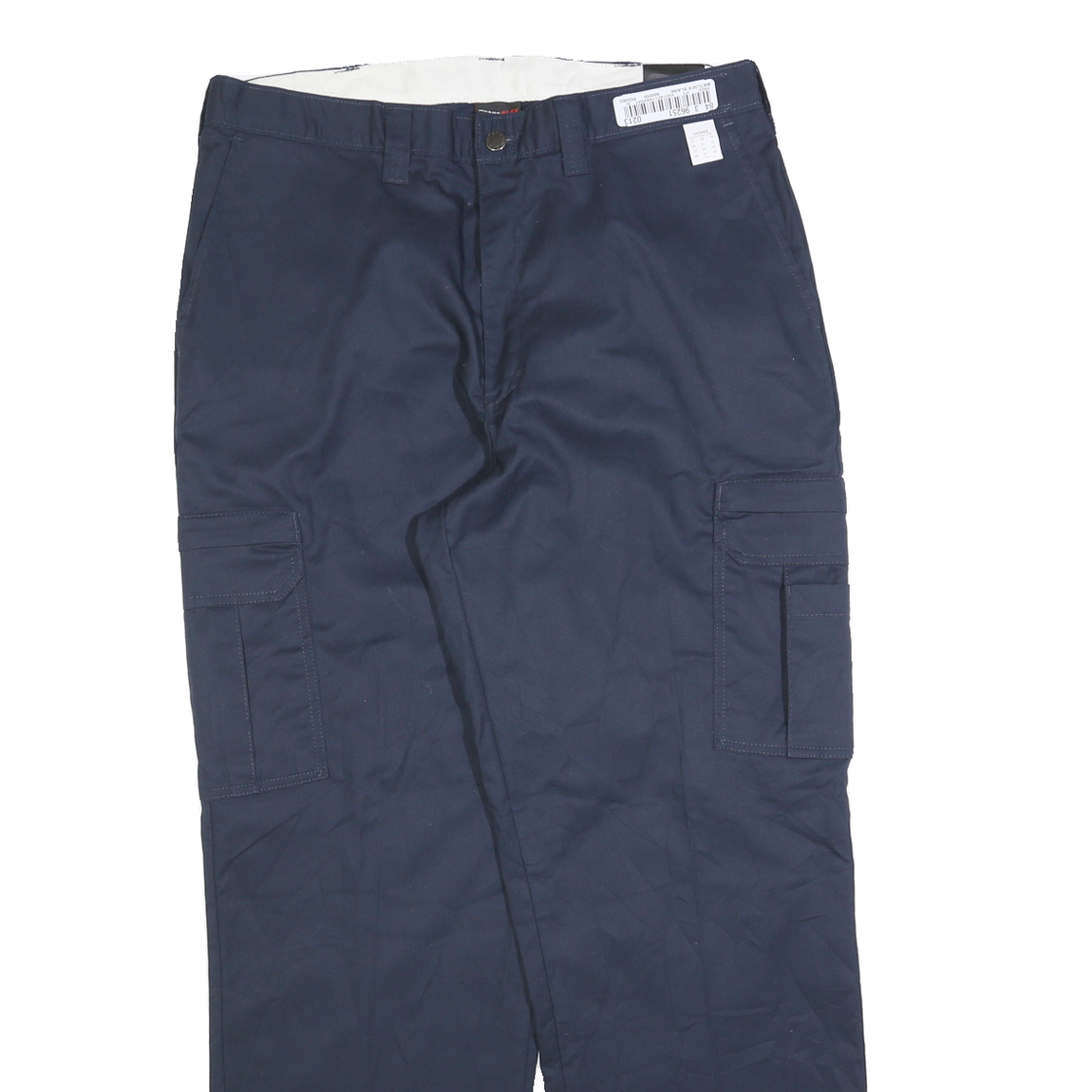 DICKIES Mens Cotton Blend Navy Regular Cargo Trousers W36 L32 Workwear Zip