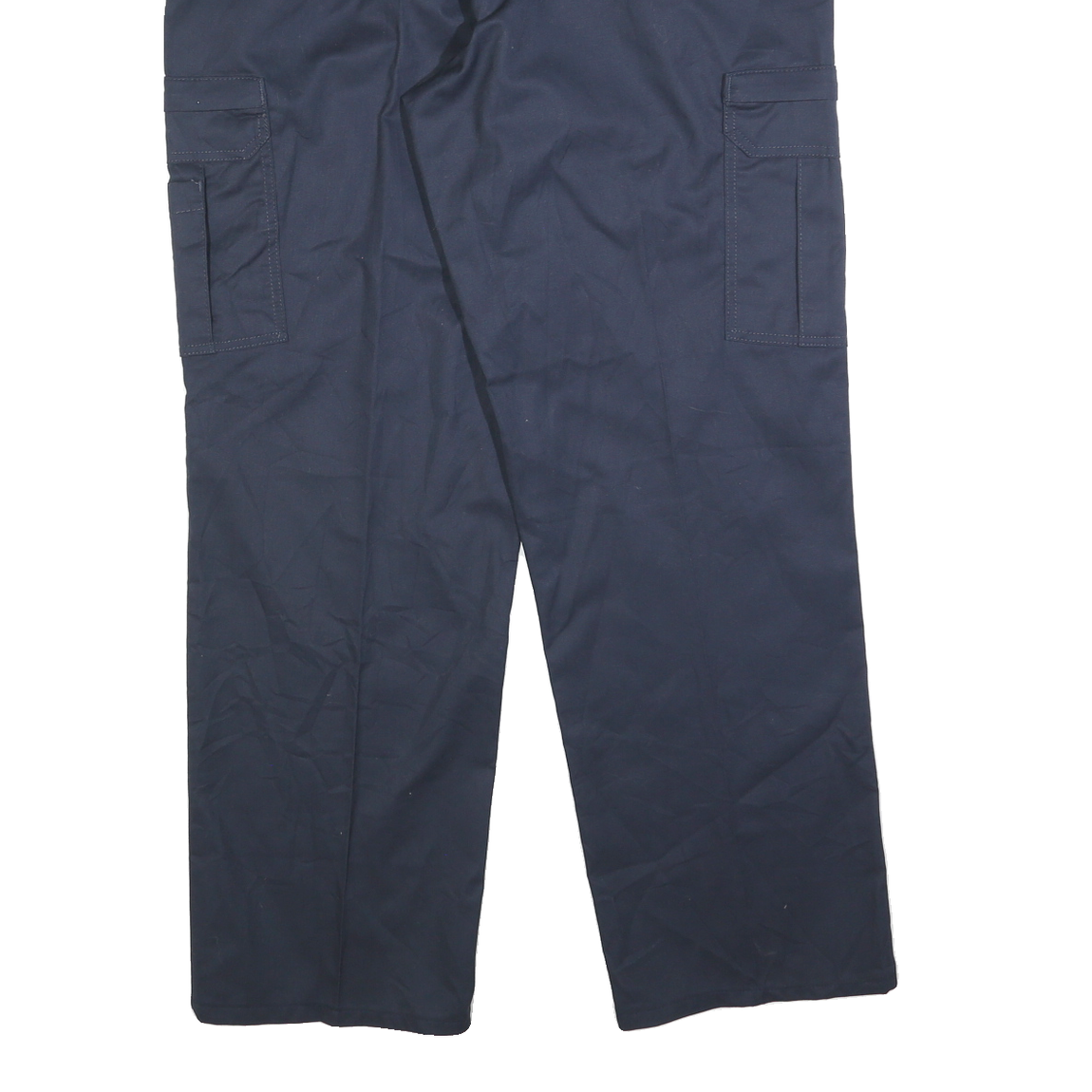 DICKIES Mens Cotton Blend Navy Regular Cargo Trousers W36 L32 Workwear Zip