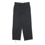 DICKIES Mens Cotton Blend Black Relaxed Straight Trousers W30 L27 Workwear Zip