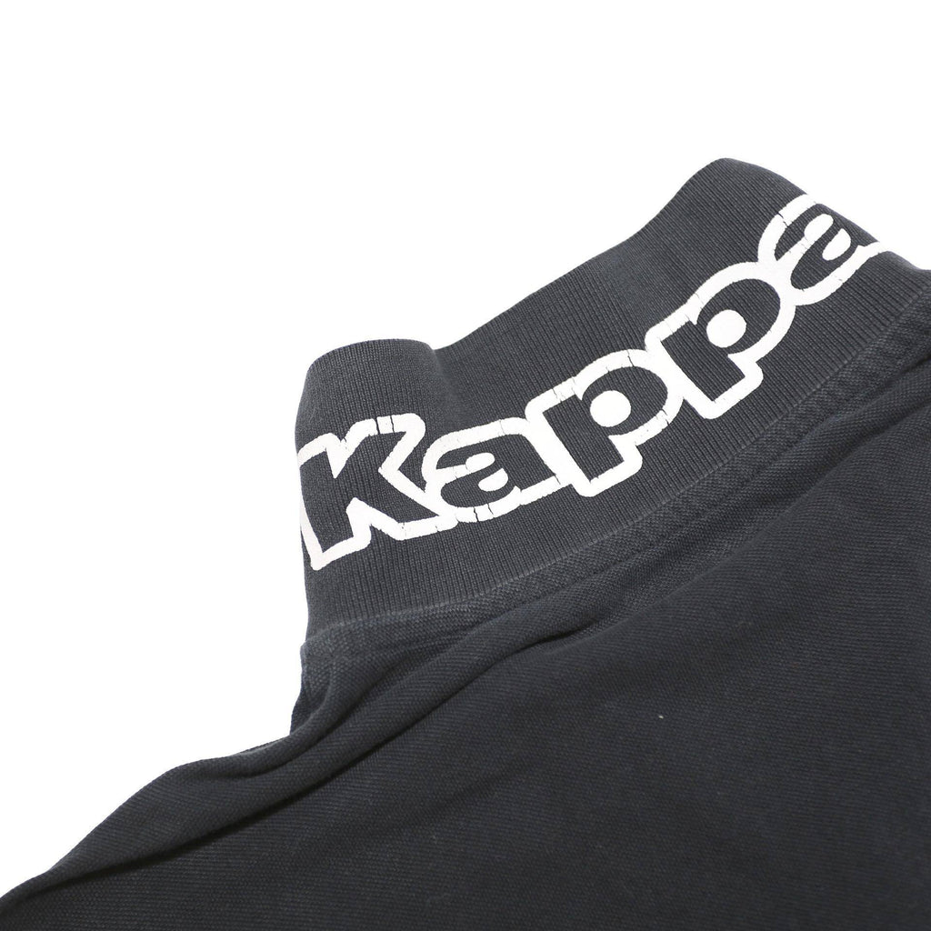 KAPPA Mens Black Cotton Short Sleeve Logo Polo Shirt L Casual Sportswear
