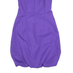 DOLCE & GABBANA Womens Purple Polyester Blend Bubble Mini Dress Sleeveless Zip