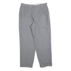 SPENGLER Mens Grey Regular Tapered Trousers W32 L28 Smart Casual Zip