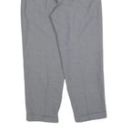 SPENGLER Mens Grey Regular Tapered Trousers W32 L28 Smart Casual Zip