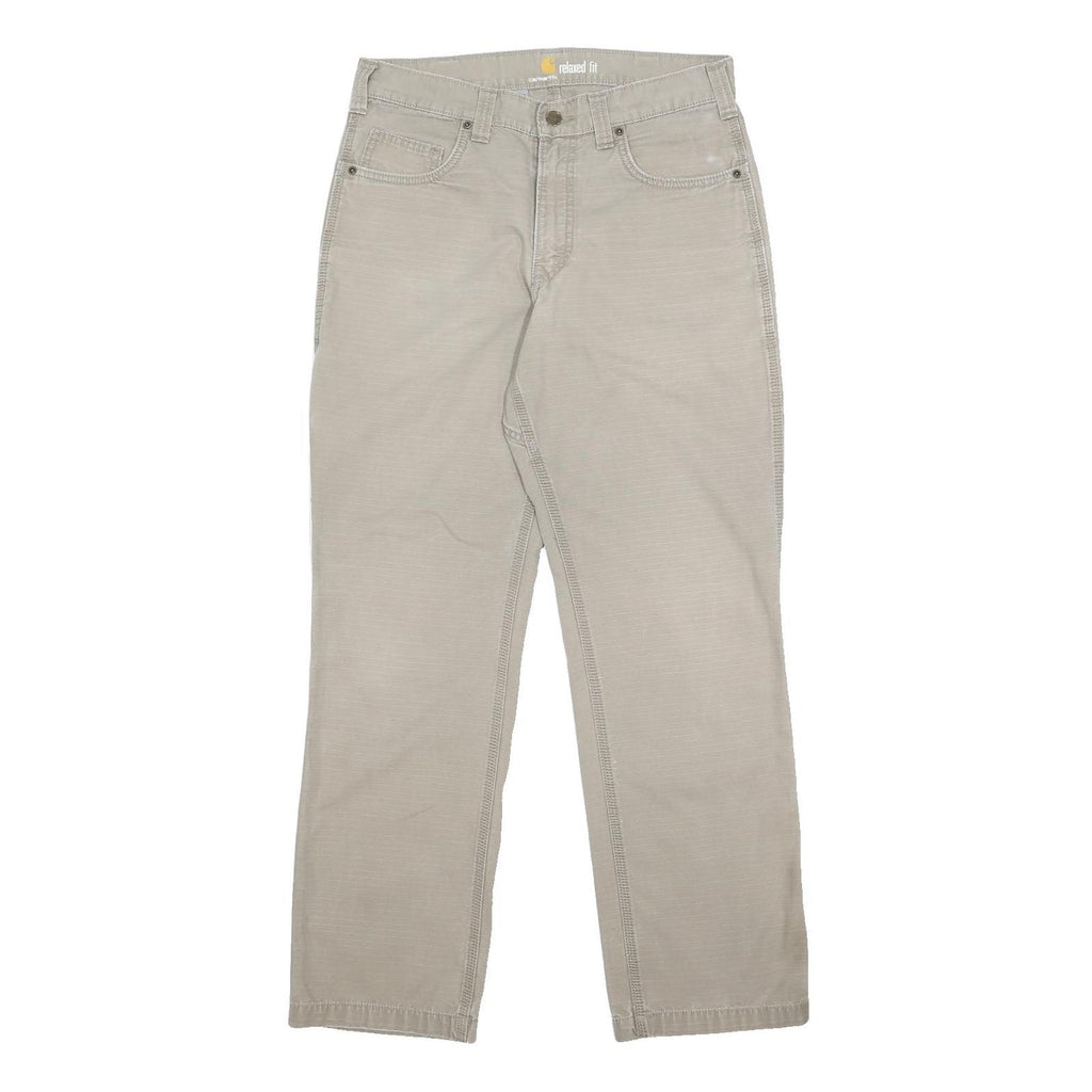 CARHARTT Mens Cotton Beige Relaxed Fit Straight Leg Trousers W32 L32 Casual