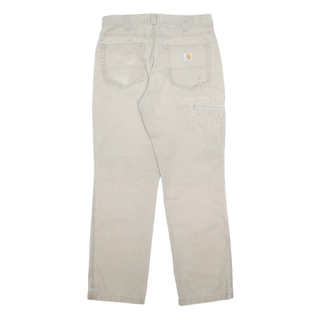 CARHARTT Mens Cotton Beige Relaxed Fit Straight Leg Trousers W32 L32 Casual