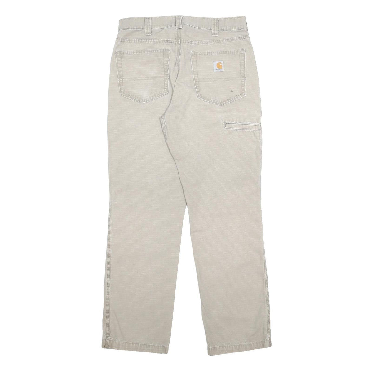 CARHARTT Mens Cotton Beige Relaxed Fit Straight Leg Trousers W32 L32 Casual