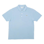 LACOSTE Mens Blue Short Sleeve Plain Cotton Blend Polo Shirt M Classic Fit