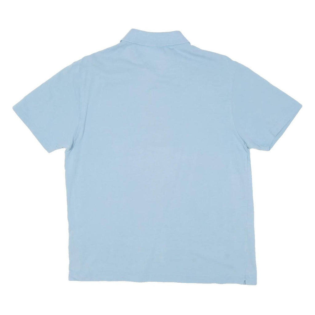 LACOSTE Mens Blue Short Sleeve Plain Cotton Blend Polo Shirt M Classic Fit