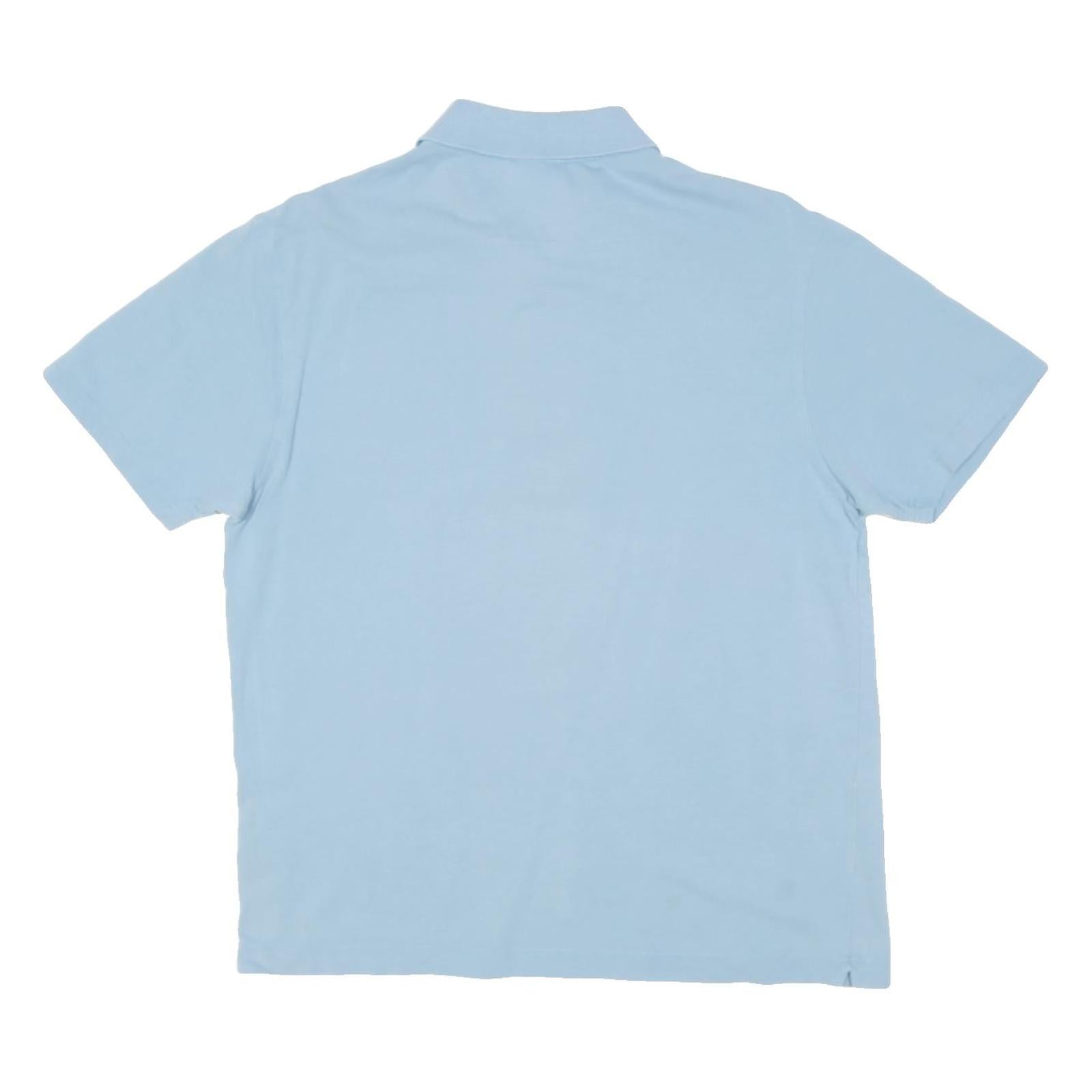 LACOSTE Mens Blue Short Sleeve Plain Cotton Blend Polo Shirt M Classic Fit