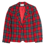 PENDLETON Womens Blazer Jacket Red Wool Check UK 10