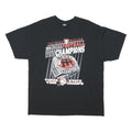 GILDAN Mens Black Football Champions Print T-Shirt XL Crew Neck Short Sleeve
