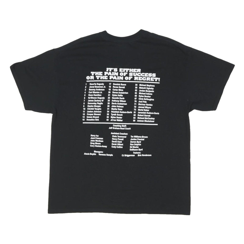 GILDAN Mens Black Football Champions Print T-Shirt XL Crew Neck Short Sleeve