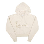 KARL KANI Womens Cream Hoodie M Cotton Blend Drawstring Pullover Sweatshirt