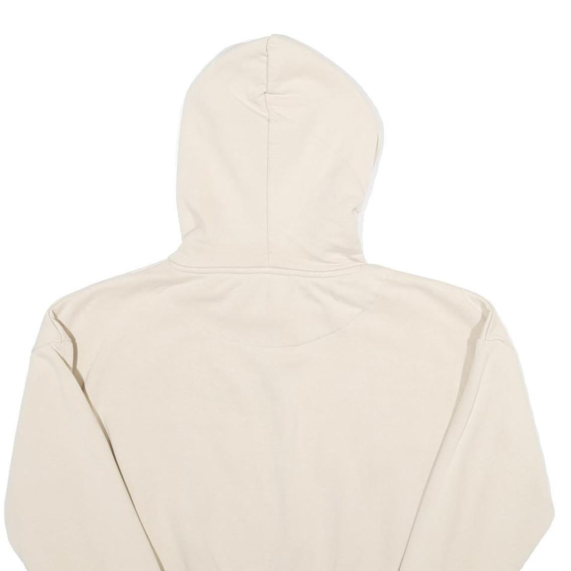 KARL KANI Womens Cream Hoodie M Cotton Blend Drawstring Pullover Sweatshirt