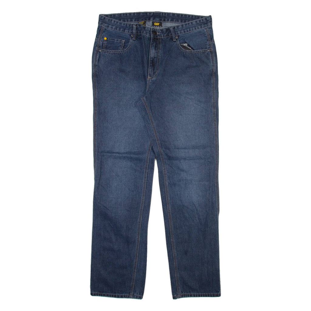CAT Mens Trousers Blue Regular Straight W36 L34