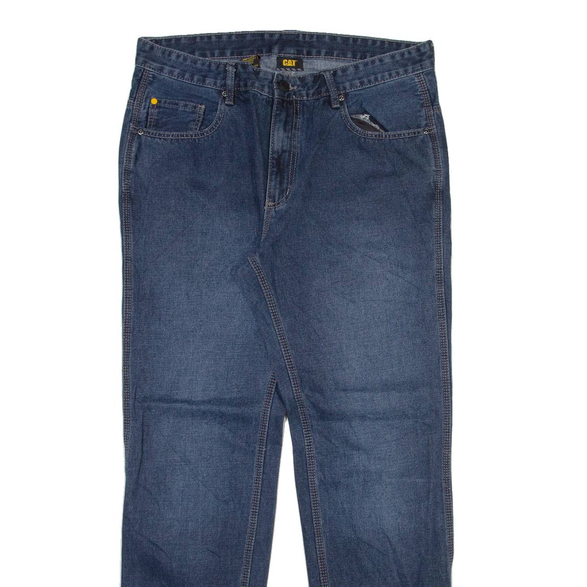 CAT Mens Trousers Blue Regular Straight W36 L34