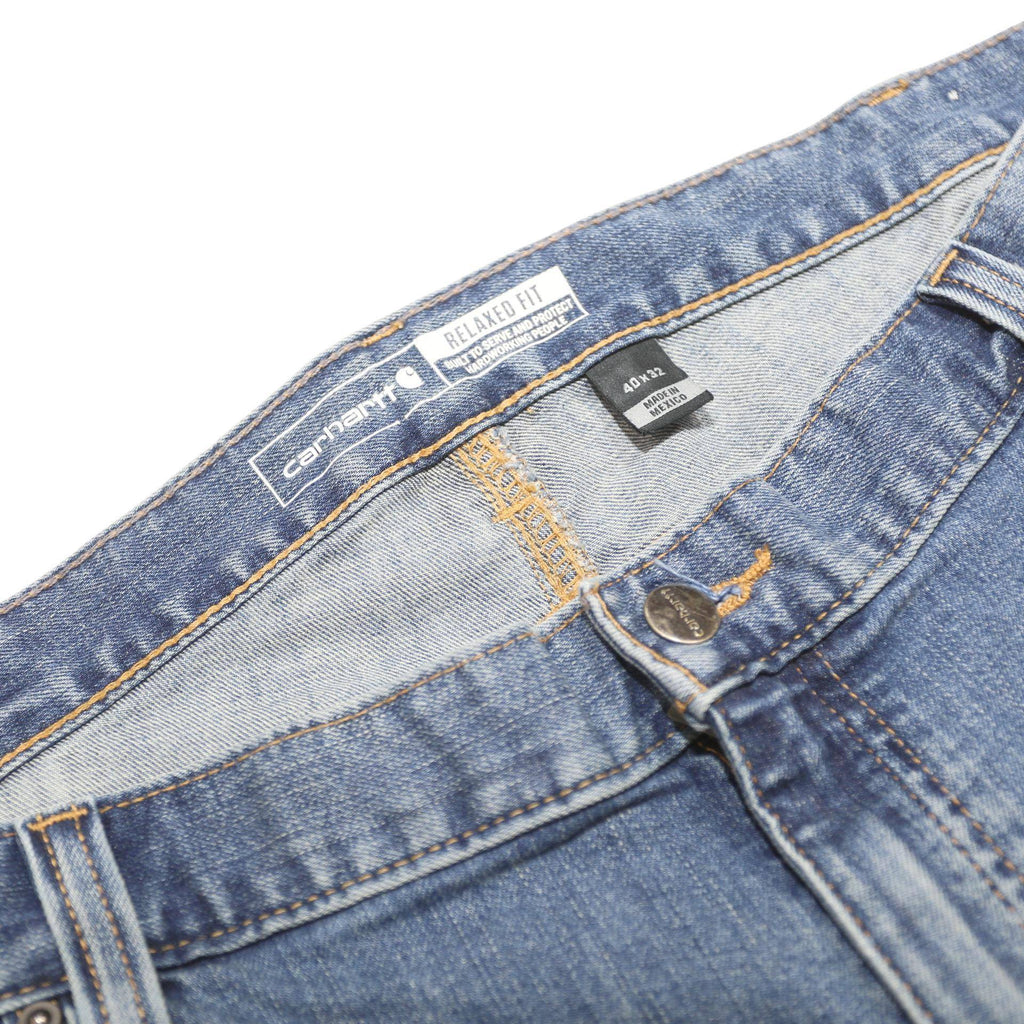 CARHARTT Mens Relaxed Jeans Blue Denim W40 L32 Casual Zip Pocket