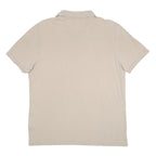 PUMA Mens Beige Short Sleeve Plain Polo Shirt L Cotton Blend Casual