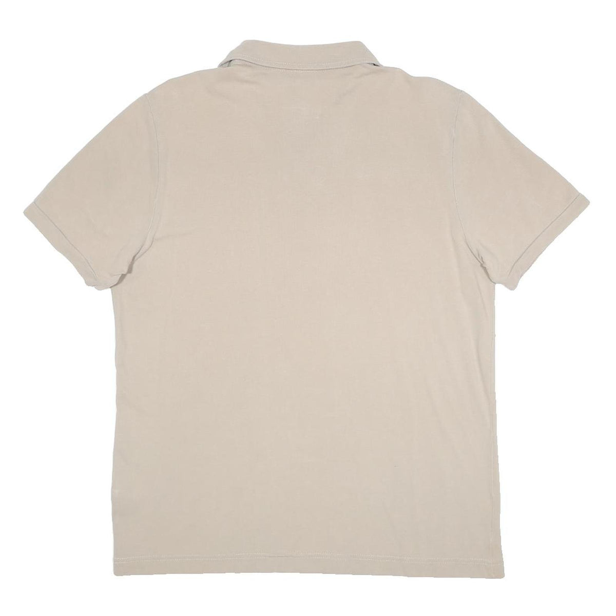 PUMA Mens Beige Short Sleeve Plain Polo Shirt L Cotton Blend Casual