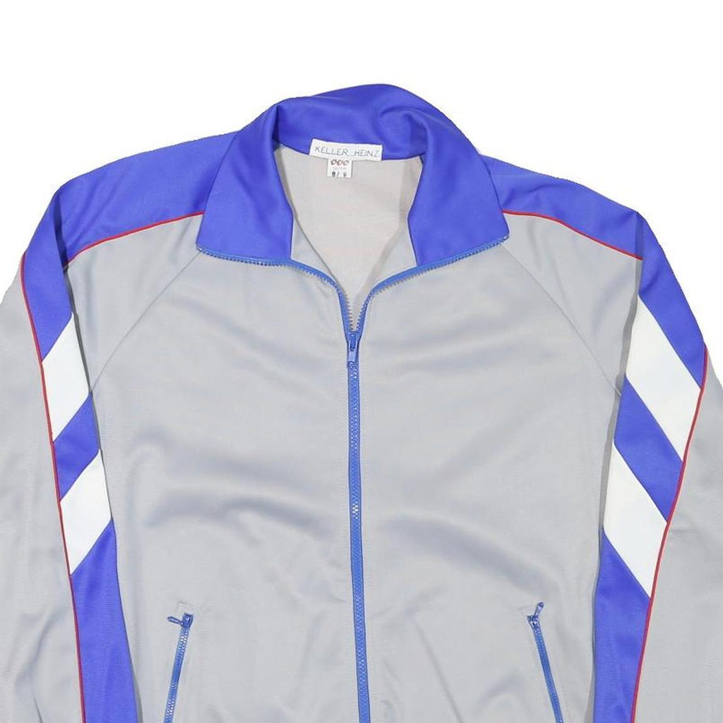 OLTEN Mens Grey & Blue Sportclub Zwillikon Track Jacket L Polyester Blend Zip