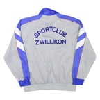 OLTEN Mens Grey & Blue Sportclub Zwillikon Track Jacket L Polyester Blend Zip