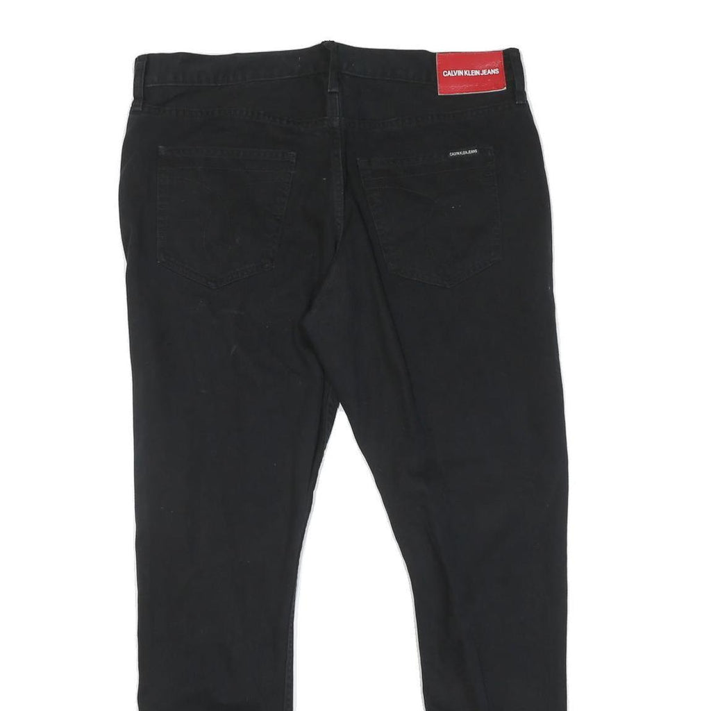 CALVIN KLEIN JEANS Womens Black Regular Cotton Blend Denim W36 L30 Floral Patch